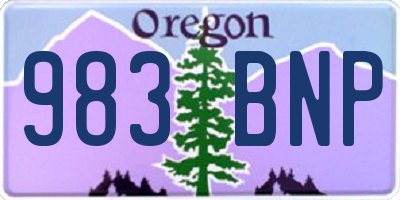 OR license plate 983BNP