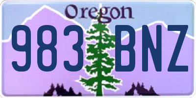 OR license plate 983BNZ