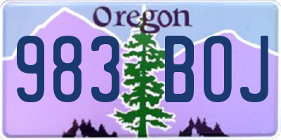 OR license plate 983BOJ