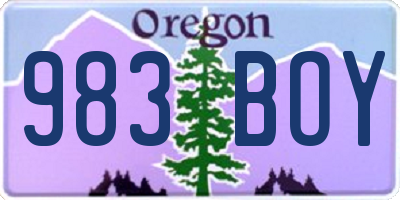 OR license plate 983BOY