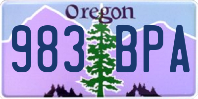 OR license plate 983BPA