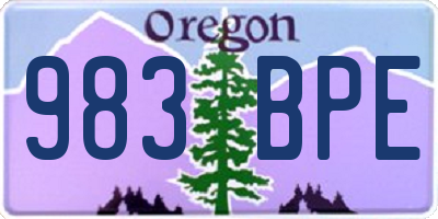 OR license plate 983BPE