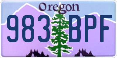 OR license plate 983BPF