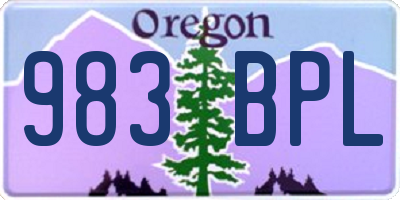 OR license plate 983BPL
