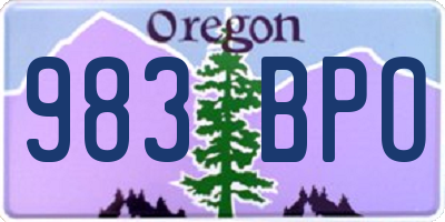 OR license plate 983BPO
