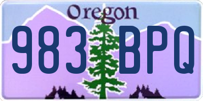 OR license plate 983BPQ