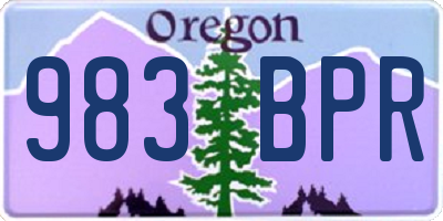 OR license plate 983BPR