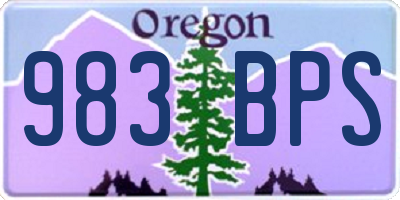 OR license plate 983BPS