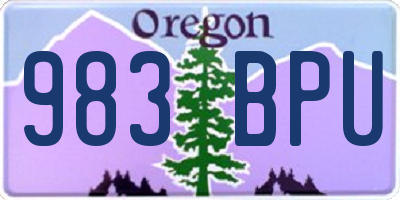 OR license plate 983BPU