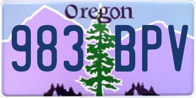 OR license plate 983BPV