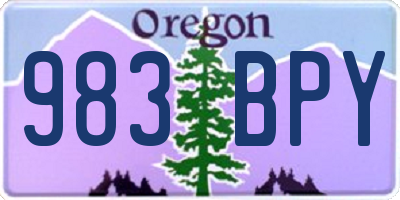 OR license plate 983BPY
