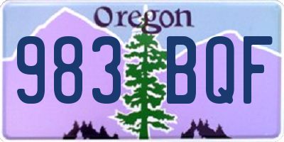 OR license plate 983BQF