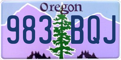 OR license plate 983BQJ