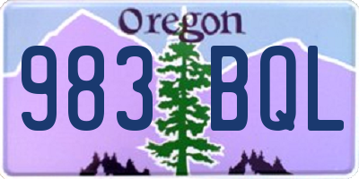 OR license plate 983BQL