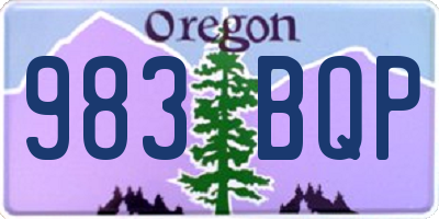 OR license plate 983BQP