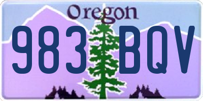 OR license plate 983BQV