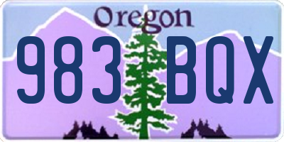 OR license plate 983BQX
