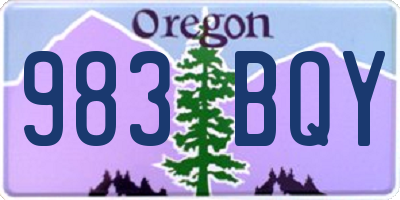 OR license plate 983BQY