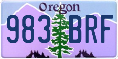 OR license plate 983BRF