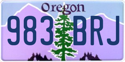 OR license plate 983BRJ