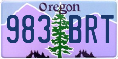 OR license plate 983BRT