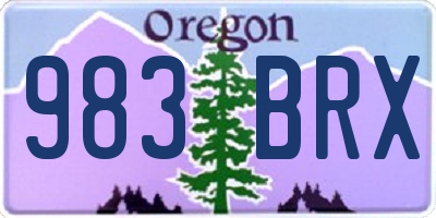 OR license plate 983BRX
