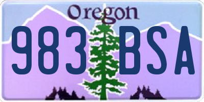 OR license plate 983BSA