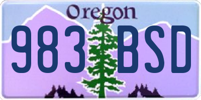 OR license plate 983BSD