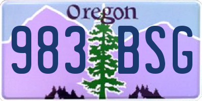 OR license plate 983BSG