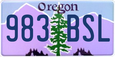 OR license plate 983BSL