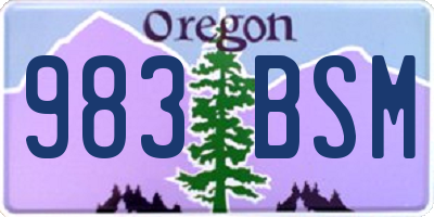 OR license plate 983BSM