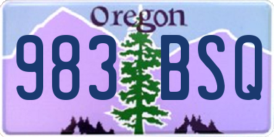 OR license plate 983BSQ