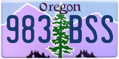 OR license plate 983BSS