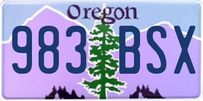 OR license plate 983BSX