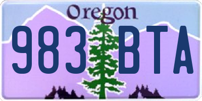 OR license plate 983BTA