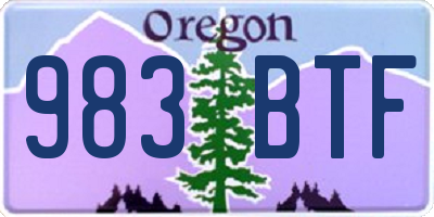 OR license plate 983BTF