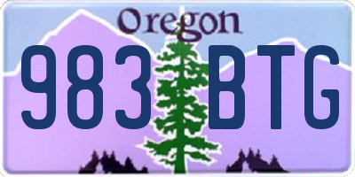 OR license plate 983BTG