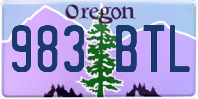 OR license plate 983BTL