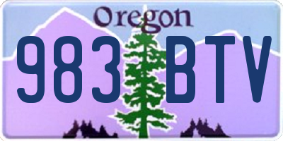 OR license plate 983BTV