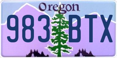 OR license plate 983BTX
