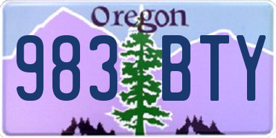 OR license plate 983BTY