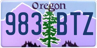 OR license plate 983BTZ