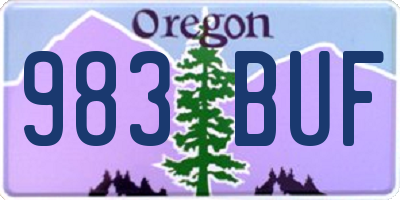 OR license plate 983BUF