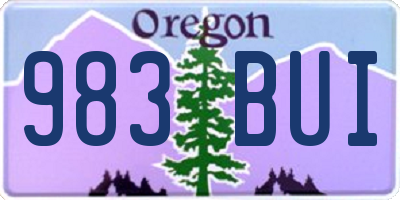 OR license plate 983BUI