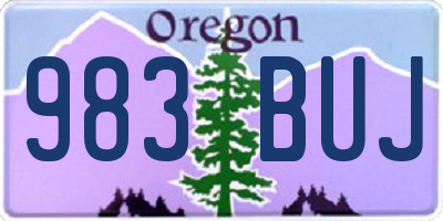 OR license plate 983BUJ