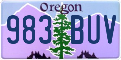 OR license plate 983BUV