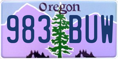 OR license plate 983BUW