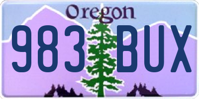 OR license plate 983BUX