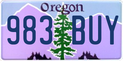 OR license plate 983BUY