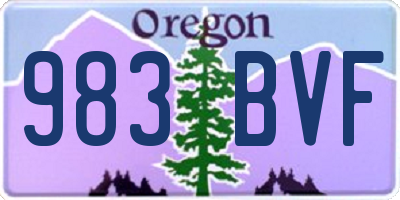 OR license plate 983BVF